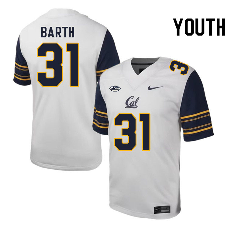 Youth #31 Hunter Barth California Golden Bears ACC Conference College Football Jerseys Stitched Sale